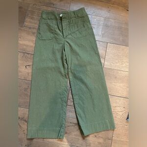 Anthropologie Colette Crop Pants olive green size 28